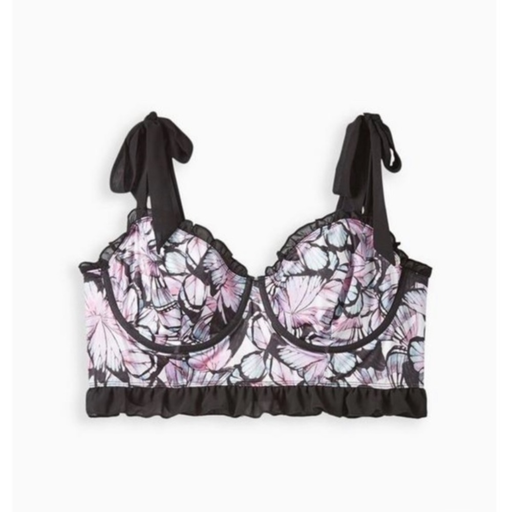 Torrid Satin Ruffle underwire bra intimate bustier lingerie size 00X & 0X